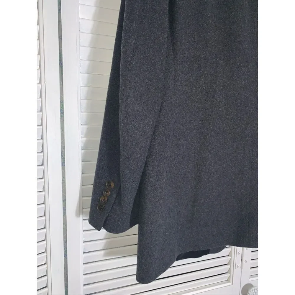 Vintage Bill BLASS Charcoal Gray Cashmere Button Down Blazer‎ Men’s 42